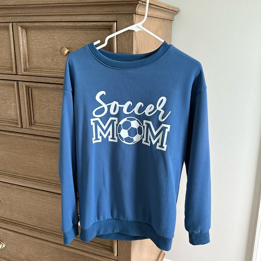 Blue Soccer Mom sweatshirt